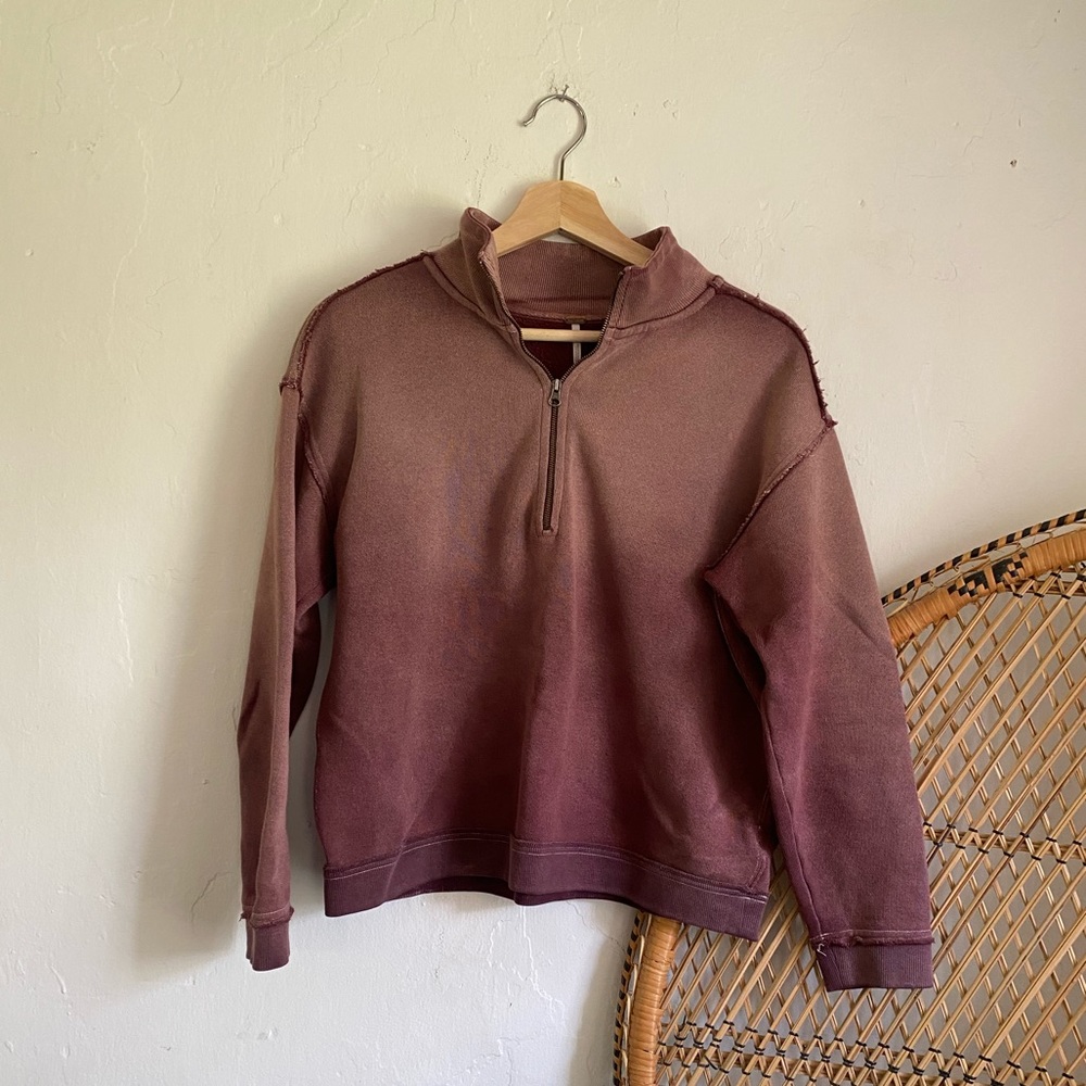 Free People 3/4 zip pullover